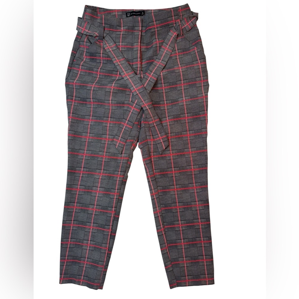 New York & Company Checkered Pants - Black‎ and Red
